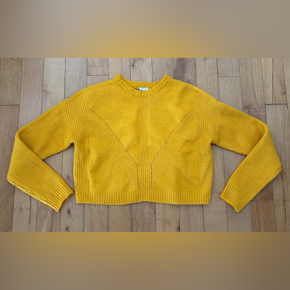Mustard Yellow Cropped Knit Sweater | Cozy Fall Style